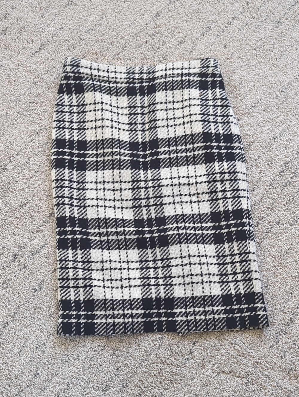 Talbots Black and White Plaid Pencil Skirt